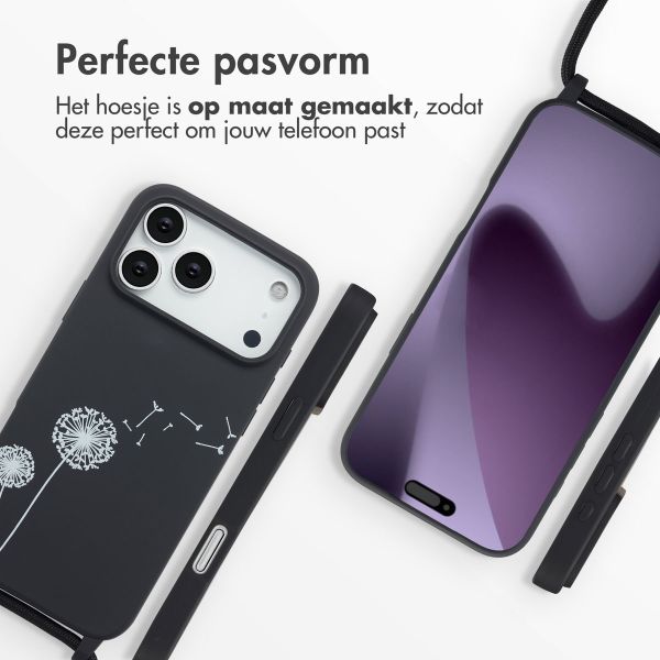 imoshion Siliconen design hoesje met koord Apple iPhone 17 Pro Max - Dandelion Black