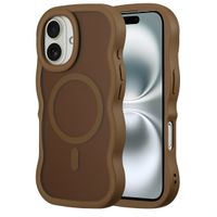 Selencia Wavy Backcover met MagSafe Apple iPhone 16 - Mocha Brown