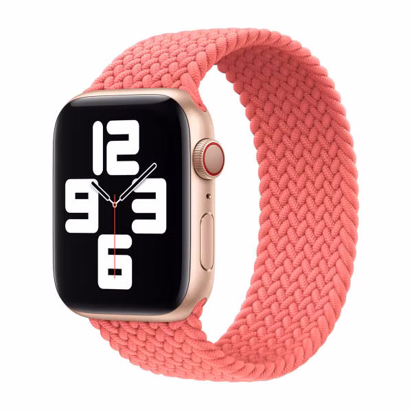 Apple Gevlochten solobandje Apple Watch | 38/40/41/42 mm - Maat 3 - Pink Punch