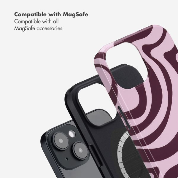 Selencia Vivid Back Cover with MagSafe Apple iPhone 14 - Wavy Swirl Pink Plum