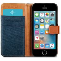 imoshion Luxe Canvas Bookcase iPhone SE / 5 / 5s - Donkerblauw