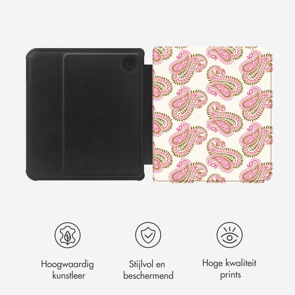 Selencia Vivid Bookcase Kobo Libra Colour - Paisley Blush