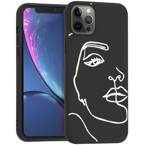 imoshion Design hoesje iPhone 12 Pro Max - Abstract Gezicht - Wit