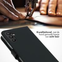 Selencia Echt Leren Bookcase Samsung Galaxy A34 (5G) - Zwart
