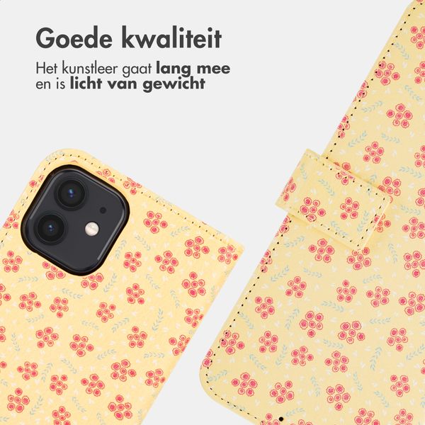 imoshion Design Bookcase Apple iPhone 12 (Pro) - Sunny Yellow Petite Flowers