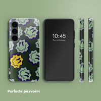 Selencia Vivid Backcover Samsung Galaxy S24 - Wavy Smiley Green