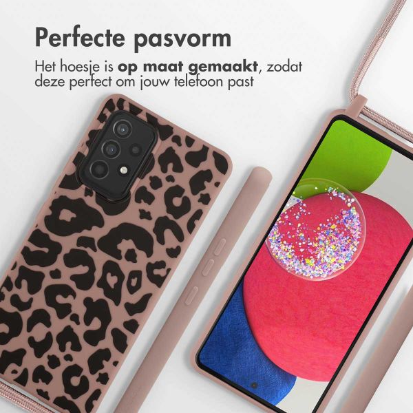 imoshion Siliconen design hoesje met koord Samsung Galaxy A53 - Animal Pink