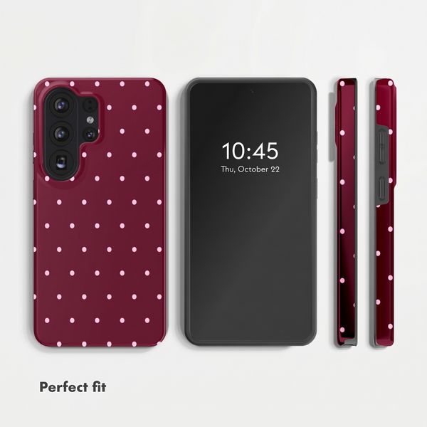 Selencia Vivid Back Cover Samsung Galaxy S26 Ultra - Happy Dots Burgundy