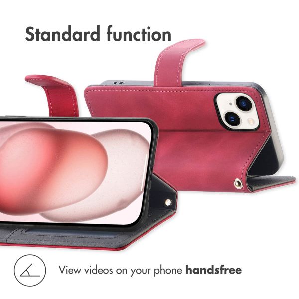 imoshion Bookcase with Strap Apple iPhone 15 - Red