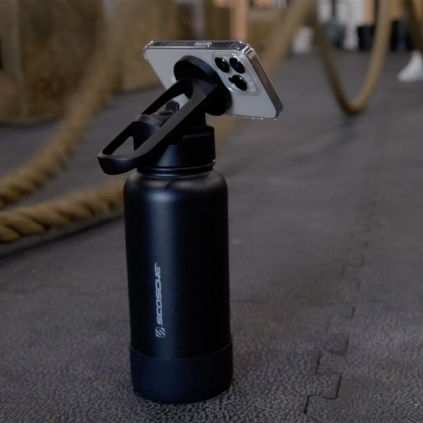 Scosche MagicMount Flask - Telefoonhouder - Insulated waterfles 946ML - MagSafe - Zwart
