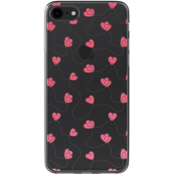 imoshion  Design hoesje iPhone SE (2022 / 2020) / 8 / 7 - Dusty Rose Connected Hearts