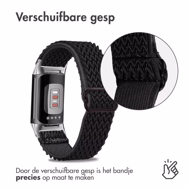 imoshion Elastisch nylonbandje Fitbit Charge 5 - Zwart