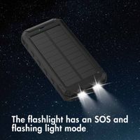 imoshion Solar Powerbank 10,000 mAh - Solar-Powered Wireless Powerbank - Quick Charge and Power Delivery - Black