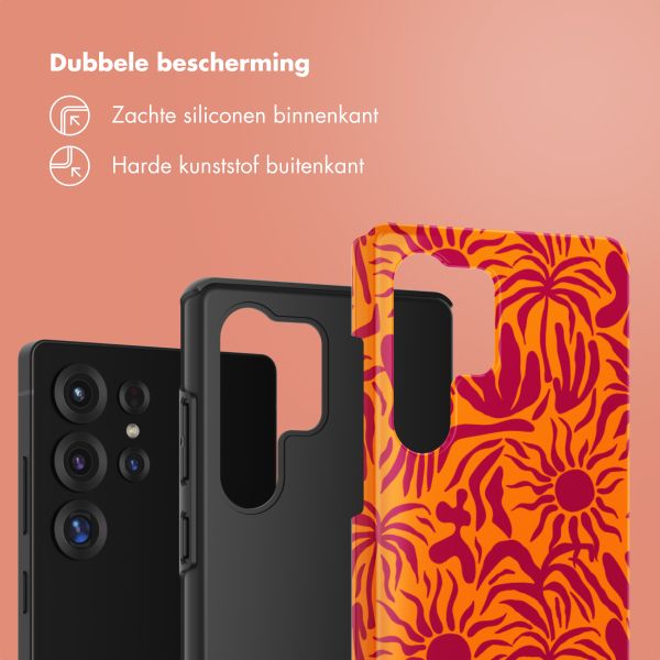 Selencia Vivid Tough Backcover Samsung Galaxy S25 Ultra - Tropical Vibes Apricot