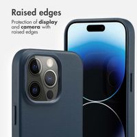 Accezz Leather Back Cover with MagSafe Apple iPhone 14 Pro - Nightfall Blue