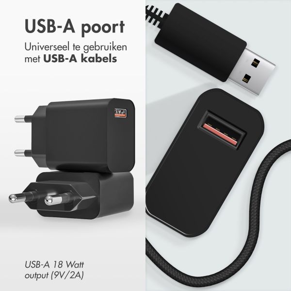 imoshion Wall Charger 18 Watt | USB-A - Zwart