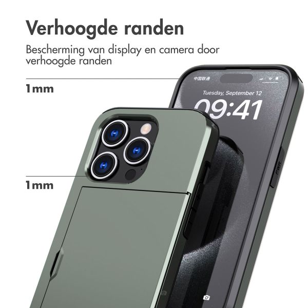 imoshion Backcover met pasjeshouder Apple iPhone 15 Pro - Donkergroen
