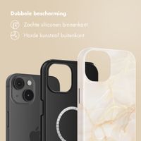 Selencia Vivid Backcover met MagSafe Apple iPhone 14 - Golden Beige Marble