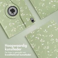 imoshion 360° Draaibare Design Bookcase Apple iPad 11 (2025) 11 inch A16 / iPad 10 (2022) 10.9 inch - Green Flowers