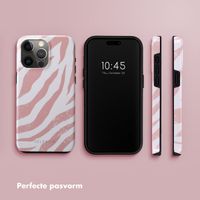 Selencia Vivid Tough Backcover iPhone 15 Pro Max - Colorful Zebra Old Pink