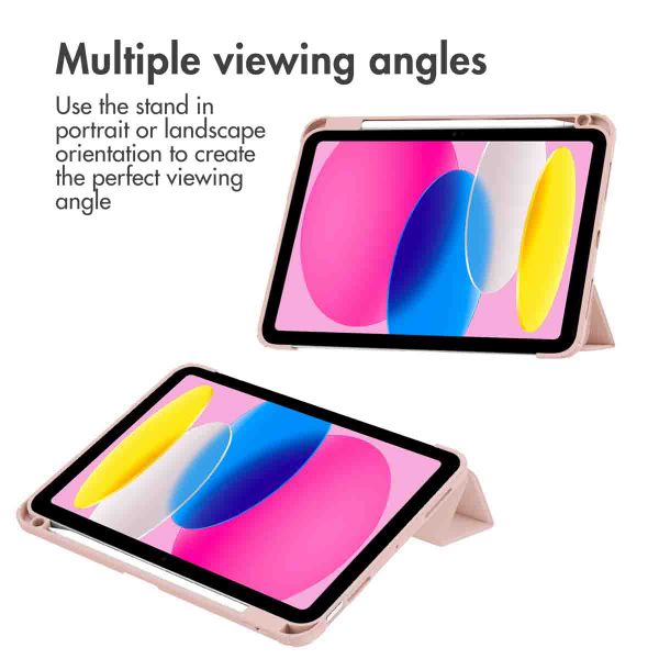 imoshion Trifold Hard Case Book Cover Apple iPad 11 (2025) 11 inch A16 / iPad 10 (2022) 10.9 inch - Pink