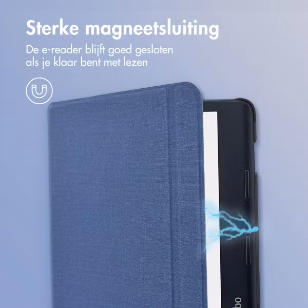 imoshion Canvas Sleepcover Bookcase met stand Kobo Sage / Tolino Epos 3 - Donkerblauw