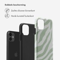 Selencia Vivid Tough Backcover iPhone 11 - Colorful Zebra Sage Green