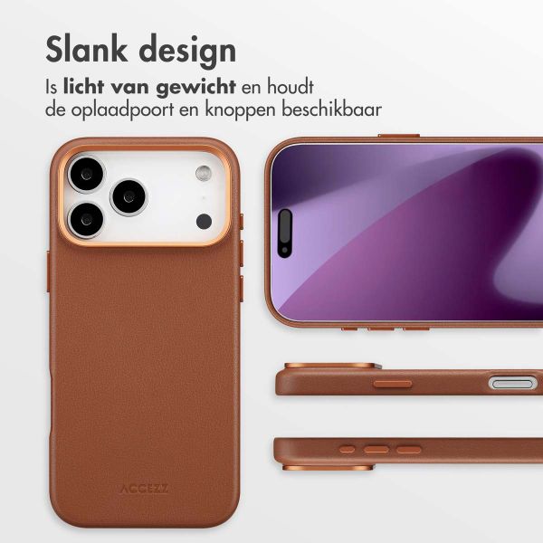 Accezz MagSafe Leather Backcover Apple iPhone 17 Pro Max - Sienna Brown