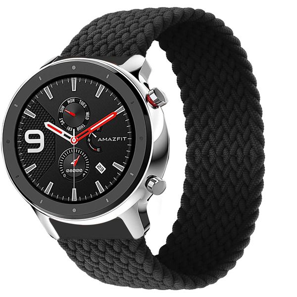 imoshion Gevlochten nylon bandje Amazfit GTR - Zwart