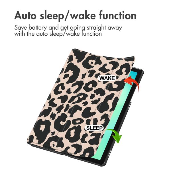 imoshion Design Trifold Bookcase Samsung Galaxy Tab A11 Plus - Leopard