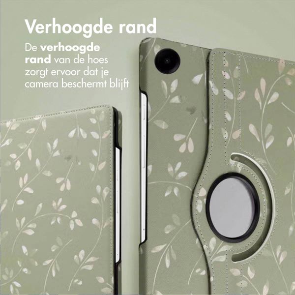 imoshion 360° Draaibare Design Bookcase Samsung Galaxy Tab A9 Plus - Green Flowers