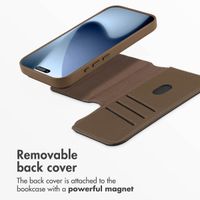 Accezz 2-in-1 Leather Bookcase with MagSafe Apple iPhone 17 Pro - Coffee Brown