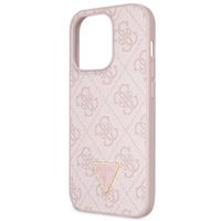 Guess 4G Logo Triangle Strass Backcover iPhone 15 Pro - Roze