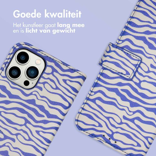 imoshion Design Bookcase Apple iPhone 12 (Pro) - White Blue Stripes