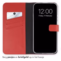 Selencia Echt Leren Bookcase Xiaomi 17 Ultra - Rood