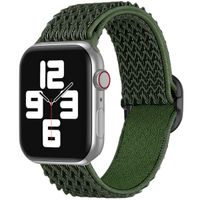 imoshion Elastisch nylonbandje Apple Watch Series 1 t/m 9 / SE (38/40/41 mm) | Series 10 / 11 (42 mm) - Donkergroen