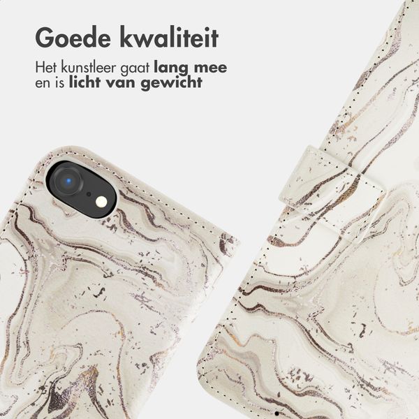 imoshion Design Bookcase Apple iPhone SE (2022 / 2020) / 8 / 7 / 6(s) - Sandy Marble