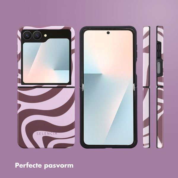 Selencia Vivid Backcover Samsung Galaxy Z Flip 7 - Wavy Swirl Pink Plum