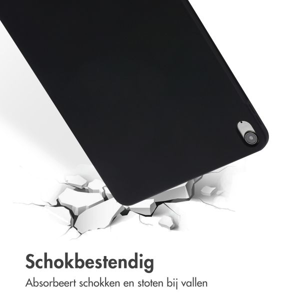 Accezz Liquid Silicone Backcover met penhouder Apple iPad Air 11 inch (2025) M3 / (2024) M2 / Air 5 (2022) / Air 4 (2020) - Zwart