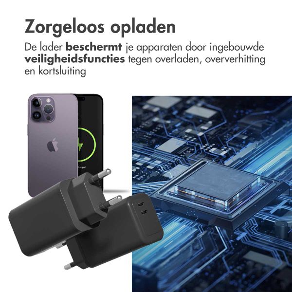 imoshion Wall Charger 35 Watt | Met 2 USB-C poorten - Zwart
