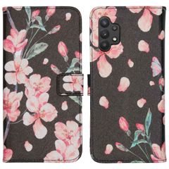 imoshion Design Softcase Bookcase Samsung Galaxy A32 (5G) - Blossom Watercolor Black