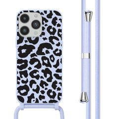 imoshion Siliconen design hoesje met koord Apple iPhone 14 Pro - Animal Lila