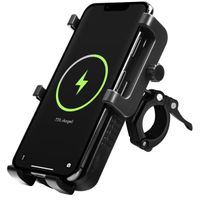 imoshion Fiets telefoonhouder met powerbank - Telefoonhouder fiets - Draadloze powerbank - 5.000 mAh - Zwart