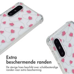imoshion Design hoesje met koord Samsung Galaxy A36 - Dusty Rose Connected Hearts