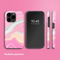 Selencia Vivid Tough Backcover met MagSafe iPhone 15 Pro Max - Pastel Lipstick Marble