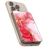Selencia Vivid Powerbank 5.000 mAh - Draadloze Powerbank - MagSafe en Qi - Desert Gold / Rosy Marble