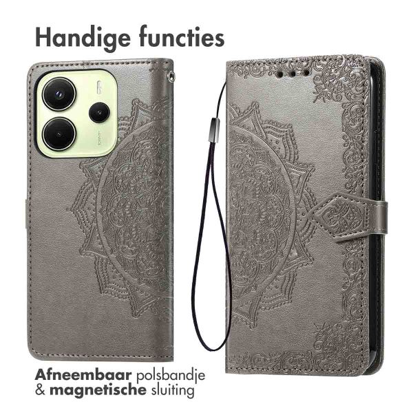 imoshion Mandala Bookcase Xiaomi Redmi Note 14 (4G) - Grijs