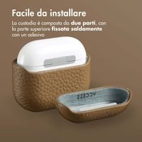 Accezz Echt Leren Case  Apple Airpods 4 - Taupe