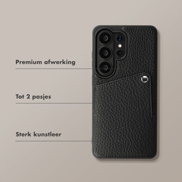 Selencia Riva Backcover met Pashouder Samsung Galaxy S26 Ultra - Black