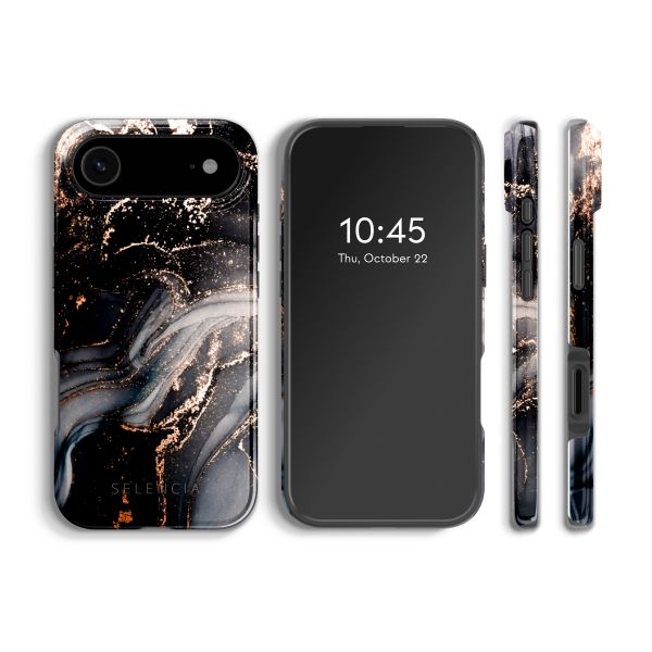 Selencia Vivid Backcover met MagSafe Apple iPhone Air - Chic Marble Black